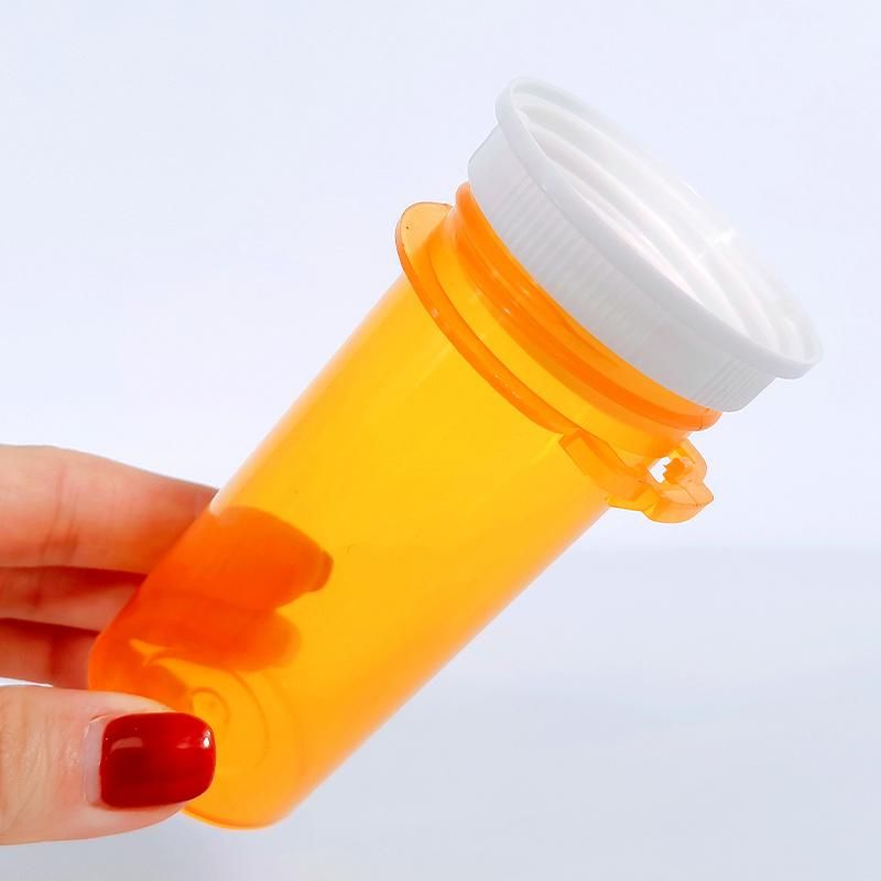 Orange Qube Green White Medicine Pharmacy Packaging PP Plastic Pill Capsule Bottles with Smell Proof Lids
