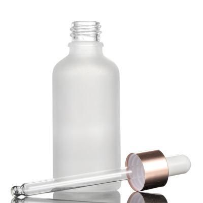 10ml 20ml 30ml 50ml 100ml Frosted Transparent Glass Dropper Bottle Glass Bottle with Rose Gold Dropper