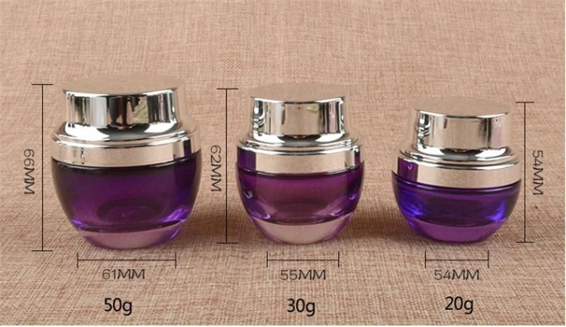 30g Frosted Round Cosmetic Glass Bottle Facial Mask Cream Jar