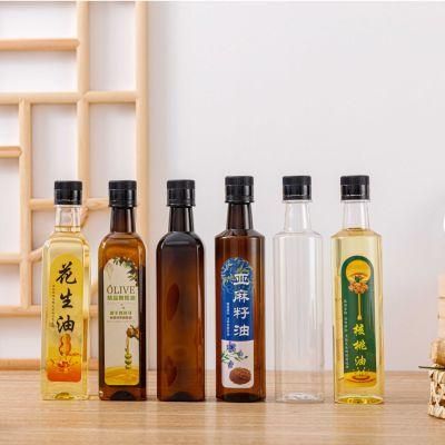 Wholesale High Quality Square Small Oil Vinegar Bottle Empty Clear 250ml 500ml 750ml 1000ml Plastic Cooking Olive Oil Bottle