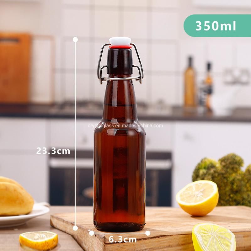 350ml 500ml 1000ml Amber Empty Beer Bottles with Flip Swing Top