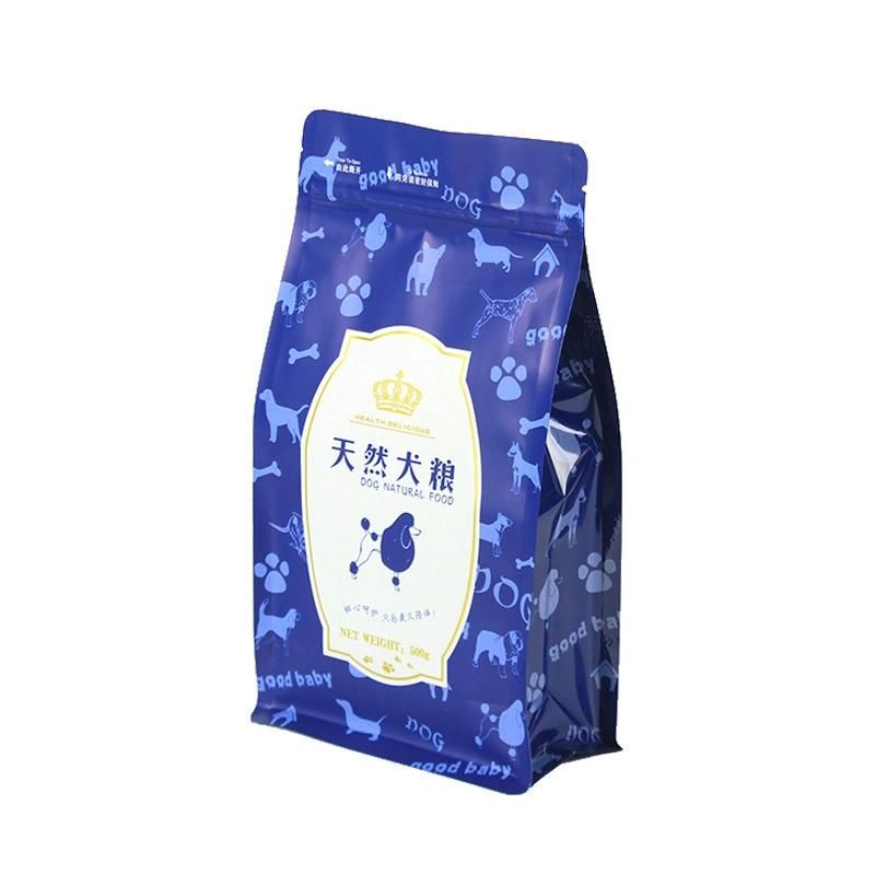 Printed Aluminum Foil Lined Plastic Block Bottom Pet Food Bag Packaging for Dog