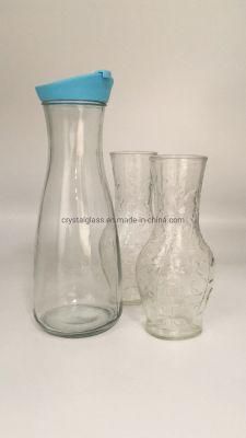 1L 350ml Customize Flint Glass Juice Beverage Bottle with Plastic Lid Brazil Glass Milk Bottle