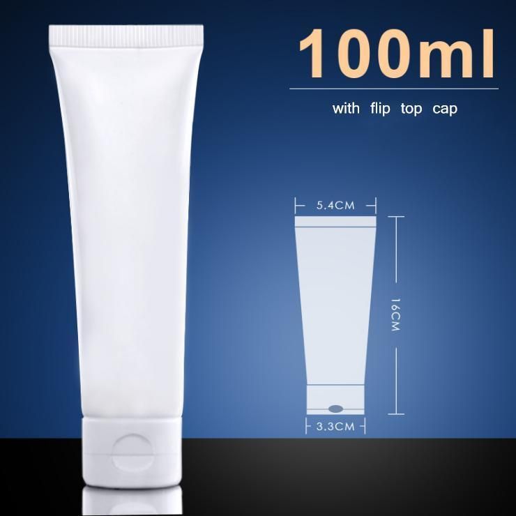 100ml Customized White Cosmetic Plastic Bottle Hose for Hand Cream/ Pigment/ Cleansing Cream/Toothpaste Packaging Bottle Plastic Soft Tube