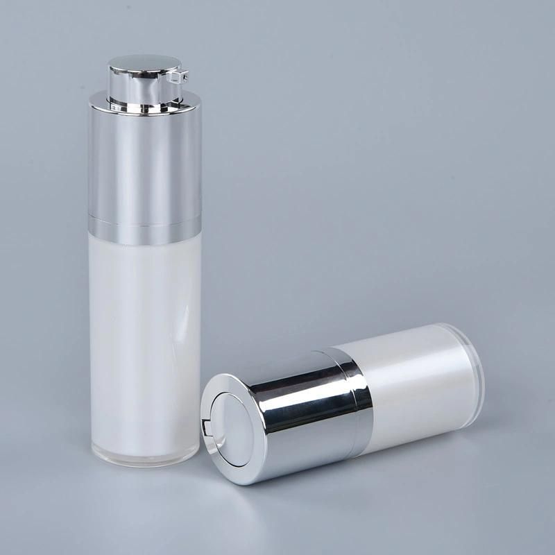 Luxury Skincare Packaging Plastic 15ml 30ml Pearl White Airless Bottle for Serum