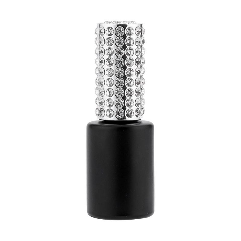 10ml Black Glass Nail Polish Bottle with Diamond Cap