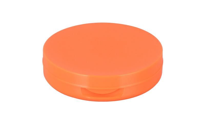 High Quality Orange Plastic Powder Container Compact Powder Container Foundation Container Press Power with Mirror