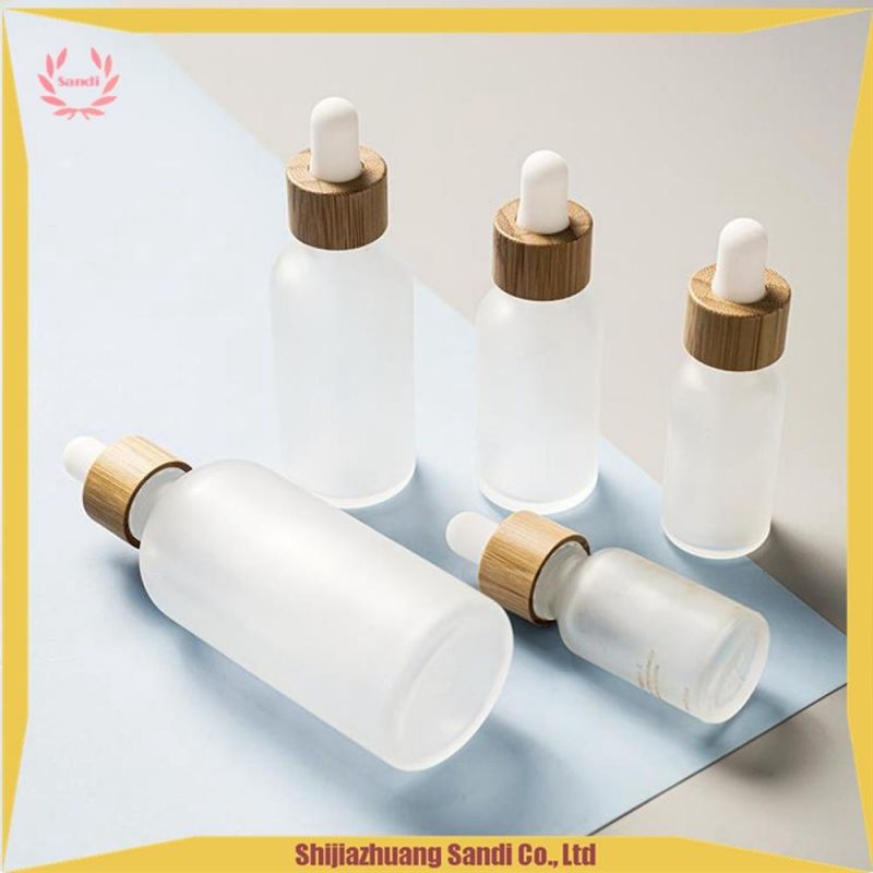 Stock 30ml White Green Clear Cosmetic Empty Dropper Bottle