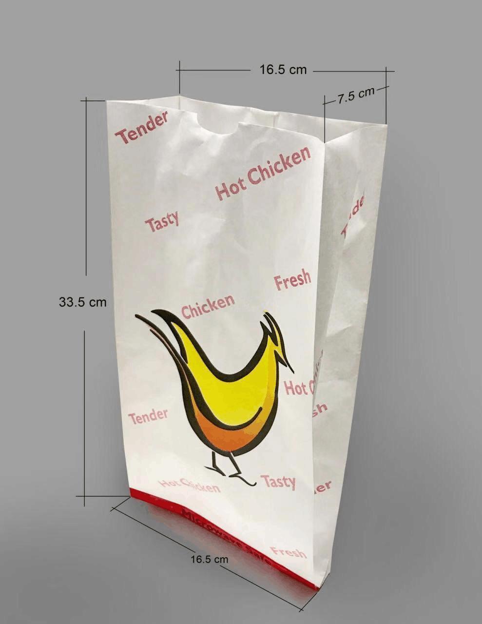 White Kraft Fried Chicken Packaging Bag Paper Bags