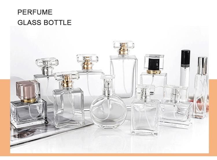 Free Sample Perfume Packaging Bulk Fancy 30ml 50ml 80ml 100ml Spray Crimp Empty Glass Perfume Bottle