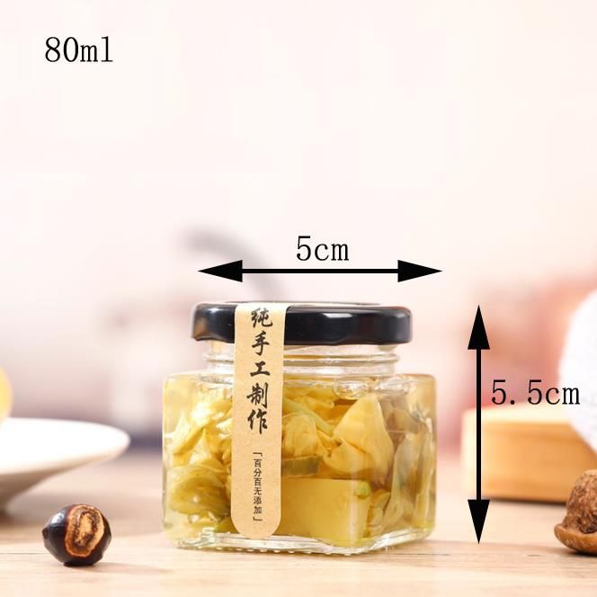 Unique Different Sizes Square Glass 200ml Honey Jars