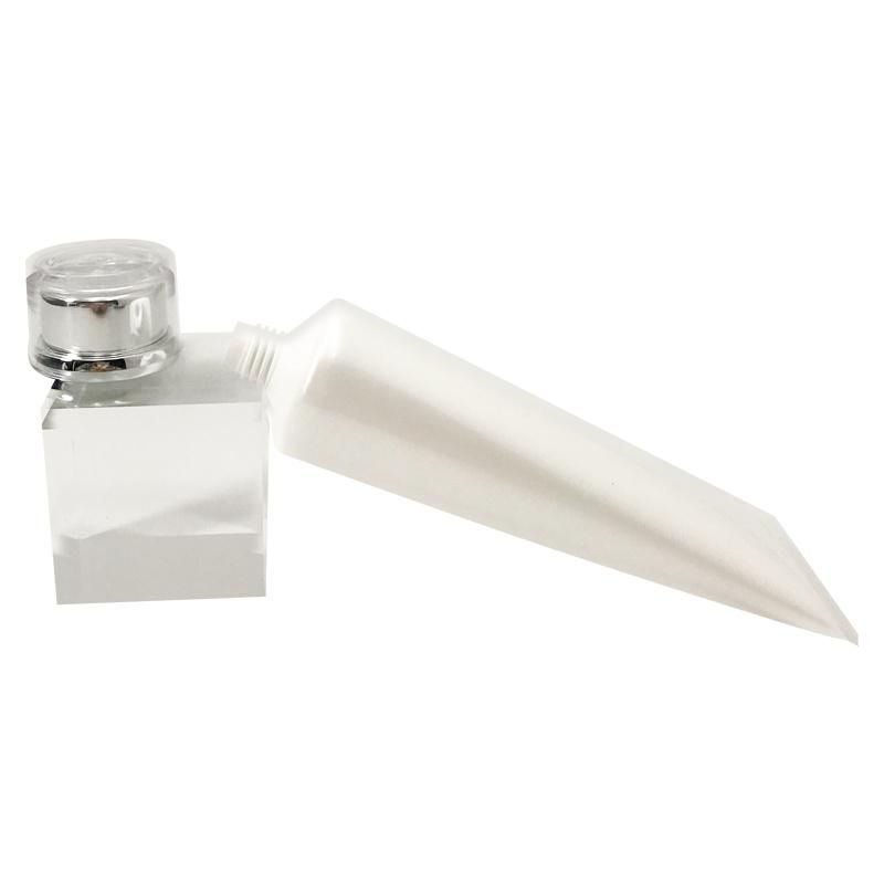 Cosmetic White Hand Cream Cosmetic Squeeze Tube with Silver Lid