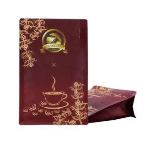 Matt Surface Printing 250g 500g Coffee Packaging Plastic Flat Bottom Bag with Valve Reusable Zipper Coffee Bags