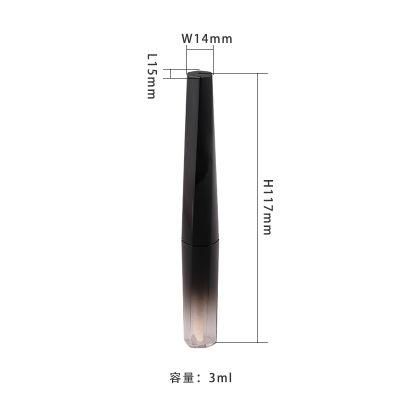 3ml Cosmetic Gradient Black Basic Empty Lipgloss Wand Tubes Plastic Luxury Lip Gloss Bottle