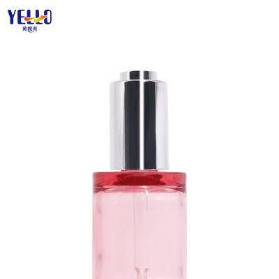 Heavy Wall Pink Eco Friendly PETG Plastic Cosmettic Packaging Serum Dropper Bottle 30ml