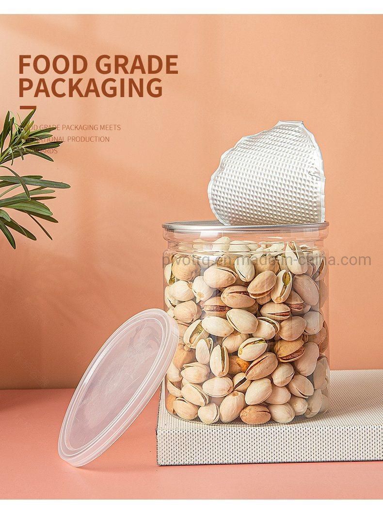 640ml Empty Plastic Pet Easy Open Can with Aluminium Lid for Nuts Food