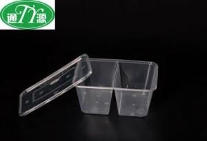 Double Compartments Disposable Food Box for Taking Away Food 650ml