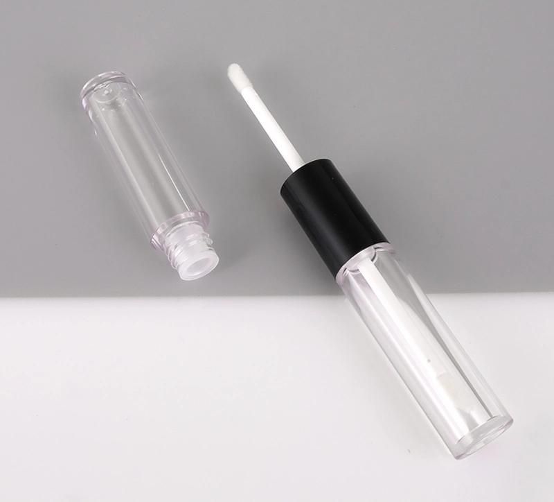 Latest Design 2.5g Double End Lip Gloss Tube Lip Gloss Packaging Custom Gold Lid Clear Lip Gloss Tube with Wand Tubes