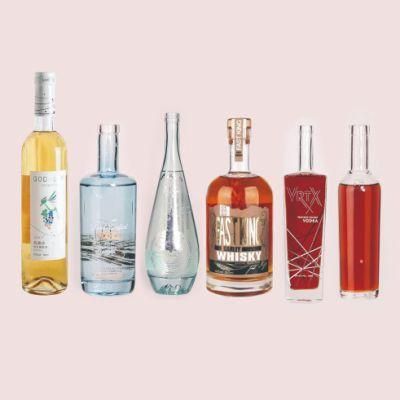 220ml Transparent Flint Gin Bottle Glass Bottle for Sale with Cap