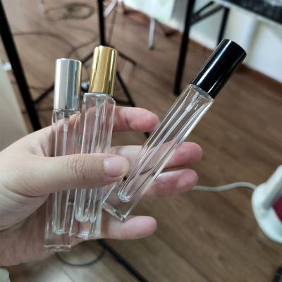 Refill Mini Rectangle Glass Spray Bottle 10ml Clear Color Glass Perfume Bottle with Atomizer