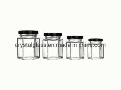 Hexagonal Glass Honey Jar 1.5oz with Screw Lids Glass Jars 100ml 150ml