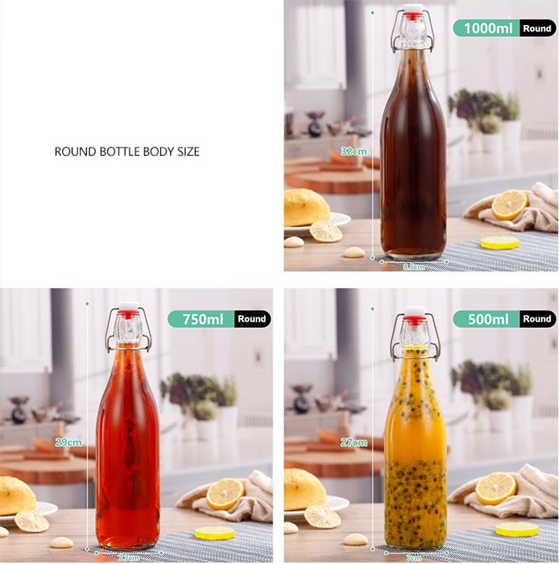 Popular Glass Bottles for Fresh Juice with Clip Cap