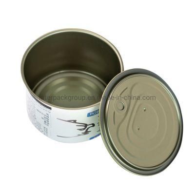 Custom Sardine Fish Can Empty Round Tuna Tin Cans for Tea Food Mc-042c