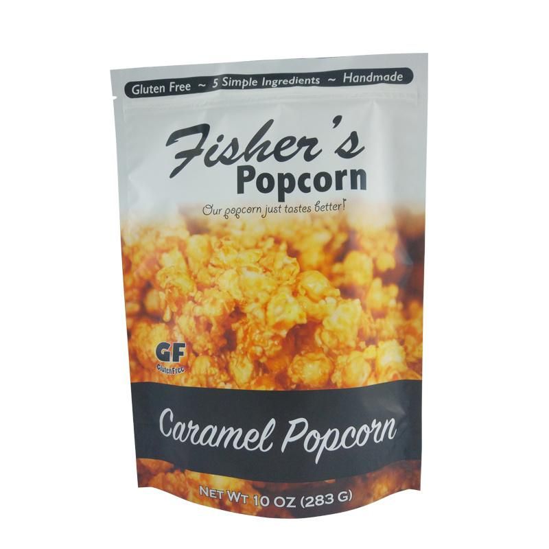 Custom Printed Popcorn Plastic Food Packaging Pouches Zip Lock Pouch