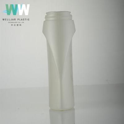 215ml Plastic Container Flat Ribbed Bottle with PE Screw Cap