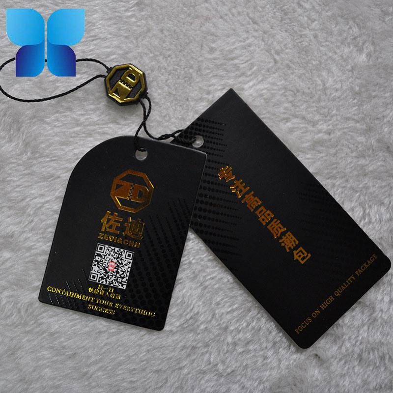 Hot Sale Golden Foil Hang Tag Paper Swing Tag for Apparel