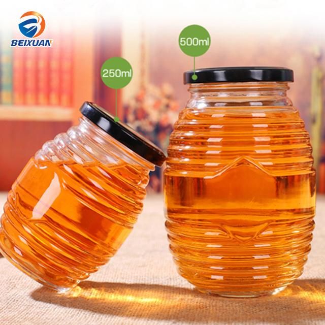 85ml Clear Spiral Round Honey Glass Jar Glass Bottle
