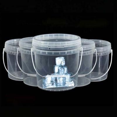 0.5L Small Container Food Grade Pail 500ml Transparent Round Plastic Bucket