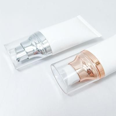Cosmetic Spray Pump Plastic Bottle Golden Cover Matte Surface Tube