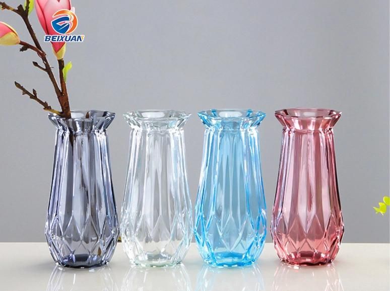 Home Goods Wedding Centerpiece Decorative Colored Clear Glass Flower Vase