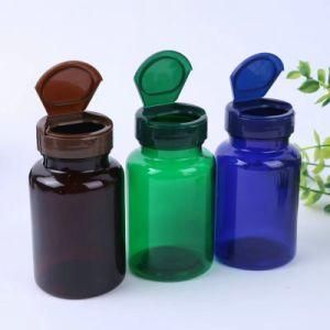 80 120 150ml Capsule Health Care Bottle Flip Open Empty Medicine Bottle Green Brown Blue Solid Bottle