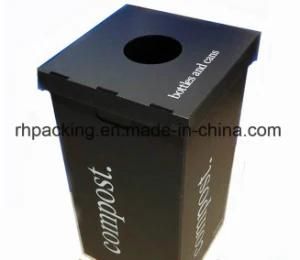 Black Recyclable Plastic Corflute Box/Folding Box/Garbage Box/Recycling Bins with Bottom and Cover