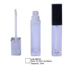 10ml Empty Square Plastic Lipgloss Container Cosmetic Packaging Lip Bottle with Brush Applicator