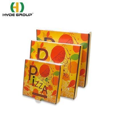 Classical Paper Box Corrugated Rectangle Custom Disposable Delivery Pizza Box for Restaruant