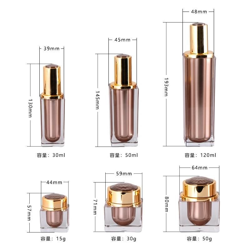 Manufacturer 30ml 50ml 120ml Luxury Acrylic Plastic Cream Bottle Lotion Bottle for Skin Care Products
