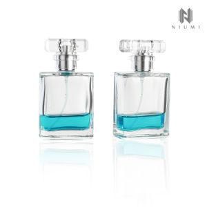 50ml Glass Perfume Bottle with Acrylic Cap Crytal Clear Fine Mist Perfume Bottle for Home DIY Travel