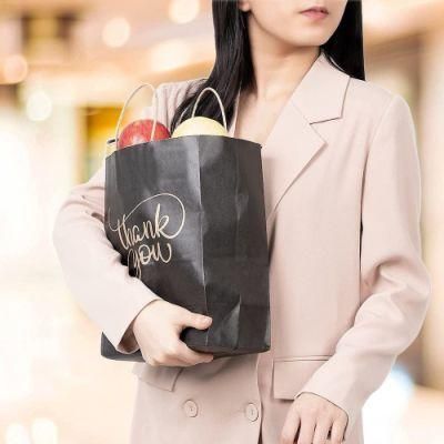 Custom Design Black Color Paper Bag with Handle