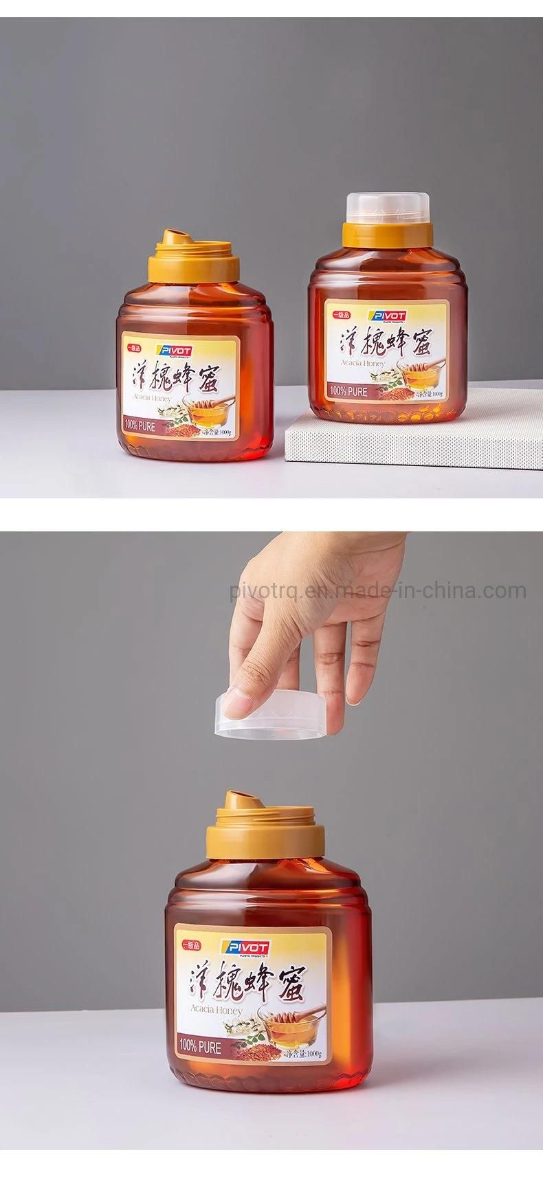 1kg Pet Food Grade Plastic Honey Bottle with Return Inlet Design Cap