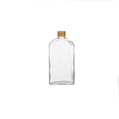 Small 100ml Flat Square Water Beverage Juice Milk Glass Bottle for Packaging