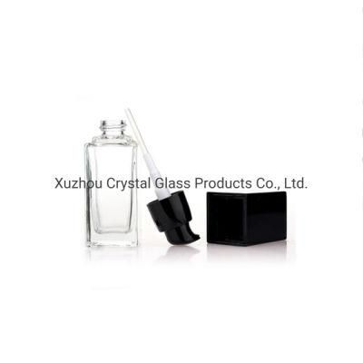 in Stock 15ml 30ml 40ml Square Transparent Cosmetic Lotion Pump Bottle Cosmetic Packaging