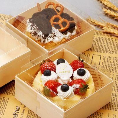 Wooden Disposable Healthytakeout Sushi Packaging Take Away Lunch Cake Dessert Pastry Bakery Food Container Cheese Boards Box