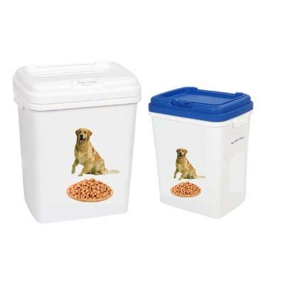 China Factory Price Plastic Pet Dog Food Storage Containers with Lid Airtight Sealed 15kg 40L Custom Printing Cat Dry Food Bin