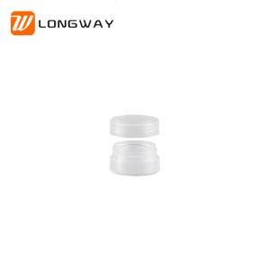 3G Plastic PP White and Clear Concave Jar for Cosmetic Plastic Jar Mini Sample Jar Container