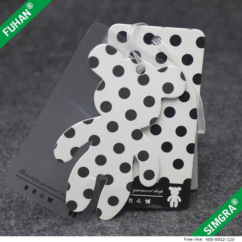 Cartoon Bear Shaped Polka DOT Printed Swing Tag Paper Hangtag