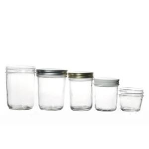 Hot Sale Clear Flint High Quality Metal Lids Storage Customize Food Glass Jars Wholesale