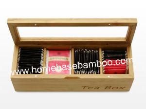 FDA LFGB Bamboo Tea Box Organizer Storage Box Storage Hb304